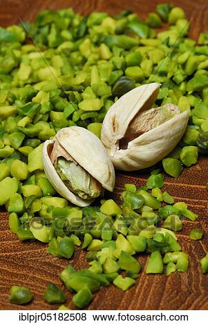 Real Pistachios (Pistacia vera) chopped kernels View Large Photo Image Stock Photo - Real Pistachios (Pistacia vera) chopped kernels. Fotosearch