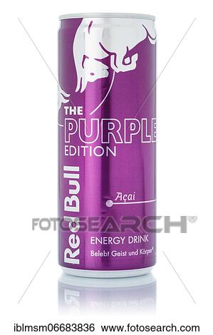 Red Bull Energy Drink The Purple Edition Acai lemonade soft drink beverage in beverage can cutout against white background, Germany, Europe View Large Photo Image Stock Photograph - Red Bull Energy Drink The Purple Edition Acai lemonade soft drink beverage in beverage can cutout against white background, Germany, Europe. Fotosearch