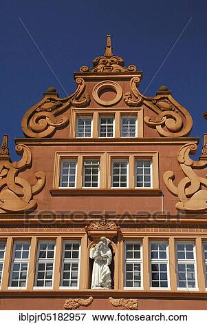 Stock Photo - Red House, Rhineland-Palatinate, The Red House, Main Market, Trier, Germany, Europe. Fotosearch