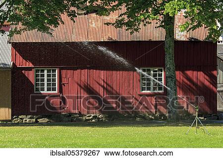 Red wooden house, Lärdal, Norway, Europe View Large Photo Image Stock Photo - Red wooden house, Lärdal, Norway, Europe. Fotosearch
