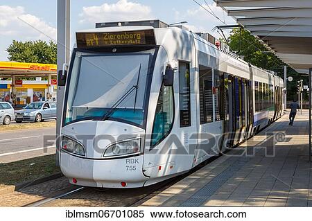 Stock Photography - RegioTram Kassel tramway tram local transport stop Holländische Straße, Kassel, Germany, Europe. Fotosearch