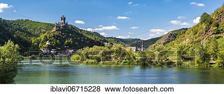 Reichsburg and town of Cochem on the Moselle, Moselle Valley, Cochem, Rhineland-Palatinate, Germany, Europe View Large Photo Image Stock Photo - Reichsburg and town of Cochem on the Moselle, Moselle Valley, Cochem, Rhineland-Palatinate, Germany, Europe. Fotosearch