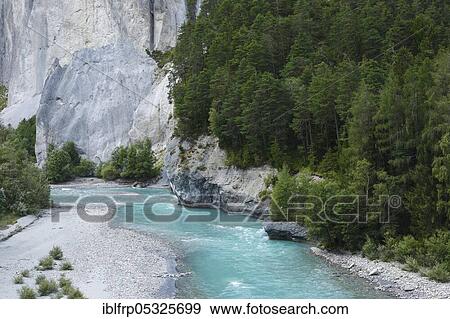 Stock Photo - Rhine Gorge, Graubuenden, Switzerland, Europe. Fotosearch