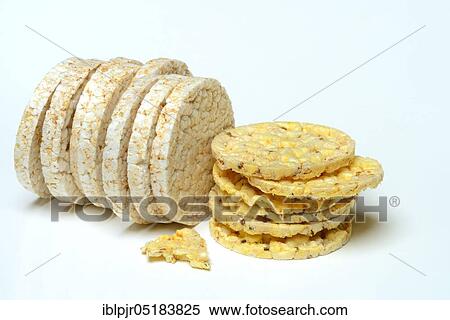 Stock Photography - Rice wafers, corn wafers, rice cake. Fotosearch