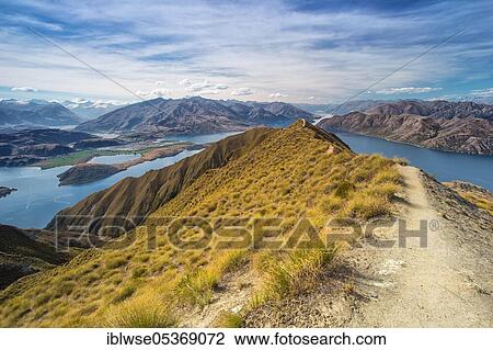 Roy's Peak Track, Lake Wanaka, Wanaka, Otago, New Zealand, Oceania View Large Photo Image Stock Image - Roy's Peak Track, Lake Wanaka, Wanaka, Otago, New Zealand, Oceania. Fotosearch