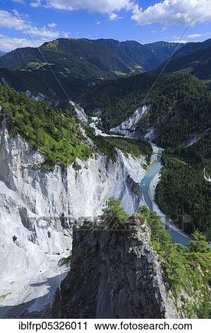 Stock Image - Ruinaulta, Rhine Gorge, Graubuenden, Switzerland, Europe. Fotosearch