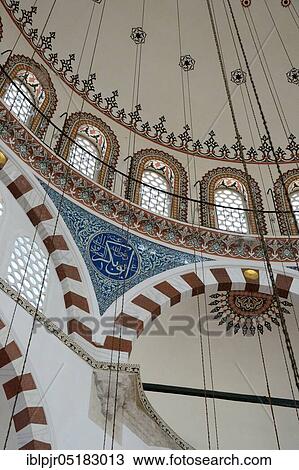 Stock Image - Rustem Pasha Mosque, ceiling vault, Istanbul, Turkey, Asia. Fotosearch