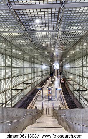 Stock Photo - S-Bahn City-Tunnel train S Bahn station stop Wilhelm-Leuschner-Platz in Leipzig, Germany, Europe. Fotosearch