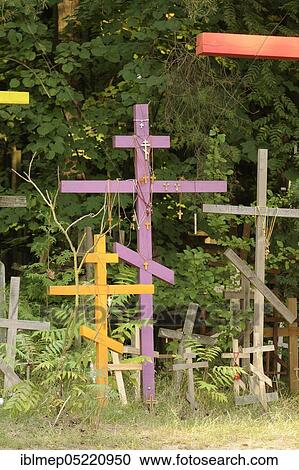 Stock Image - Sacred mountain Grabarka, forest of penitent crosses, Swieta Gora Garbarka, Poland, Europe. Fotosearch