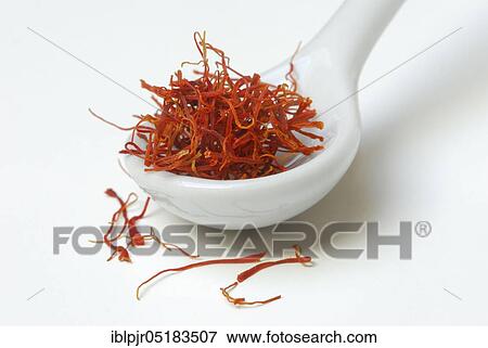 Stock Photo - Saffron (Crocus sativus), threads. Fotosearch