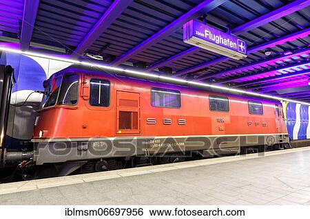 SBB locomotive Re 420 train at Zurich Airport (ZRH) station in, Zurich, Switzerland, Europe View Large Photo Image Stock Photograph - SBB locomotive Re 420 train at Zurich Airport (ZRH) station in, Zurich, Switzerland, Europe. Fotosearch