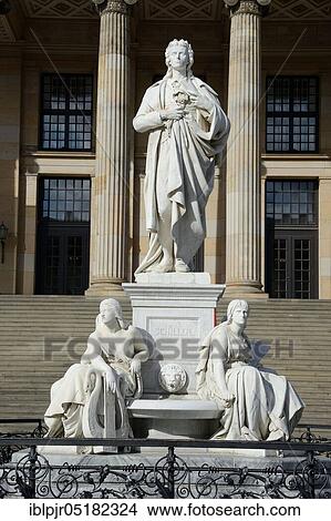 Picture - Schiller Monument, in front of the concert hall, Gendarmenmarkt, Berlin, Germany, Europe. Fotosearch