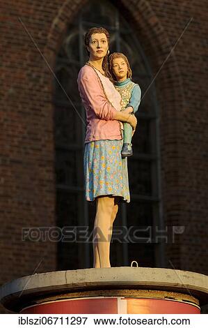 Sculpture Stranger on a Liftfass Column, Artist Christoph Pöggeler, Düsseldorf, North Rhine-Westphalia, Germany, Europe View Large Photo Image Stock Photo - Sculpture Stranger on a Liftfass Column, Artist Christoph Pöggeler, Düsseldorf, North Rhine-Westphalia, Germany, Europe. Fotosearch