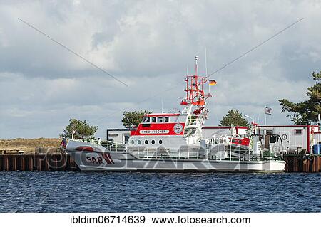 Sea cruiser in the harbour at Darßer Ort, Mecklenburg-Western Pomerania, Germany, Europe View Large Photo Image Stock Photo - Sea cruiser in the harbour at Darßer Ort, Mecklenburg-Western Pomerania, Germany, Europe. Fotosearch