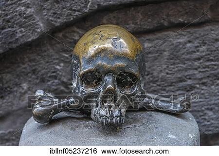 Stock Photograph - Skull, Church of Santa Maria delle Anime del Purgatorio ad Arco, Via dei Tribunali, Naples, Italy, Europe. Fotosearch