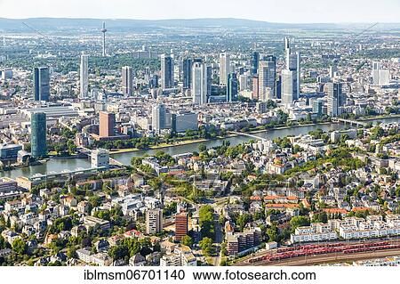 Skyline aerial view river Main railway trains suburban railway skyscrapers city, Frankfurt, Germany, Europe View Large Photo Image Stock Image - Skyline aerial view river Main railway trains suburban railway skyscrapers city, Frankfurt, Germany, Europe. Fotosearch