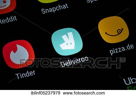 Smartphone, Display, App, Deliveroo View Large Photo Image Stock Photo - Smartphone, Display, App, Deliveroo. Fotosearch