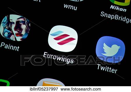 Smartphone, Display, App, Eurowings View Large Photo Image Stock Photo - Smartphone, Display, App, Eurowings. Fotosearch