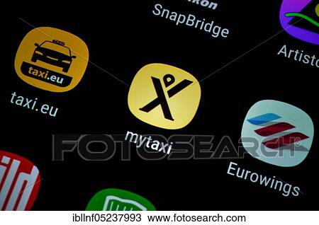 Smartphone, Display, App, mytaxi View Large Photo Image Stock Image - Smartphone, Display, App, mytaxi. Fotosearch