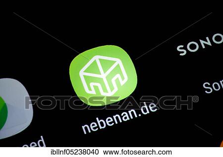 Smartphone, Display, App, nebenan. de View Large Photo Image Stock Image - Smartphone, Display, App, nebenan. de. Fotosearch