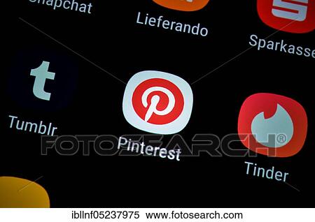 Smartphone, Display, App, Pinterest View Large Photo Image Stock Photography - Smartphone, Display, App, Pinterest. Fotosearch
