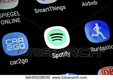 Smartphone, Display, App, Spotify View Large Photo Image Stock Image - Smartphone, Display, App, Spotify. Fotosearch