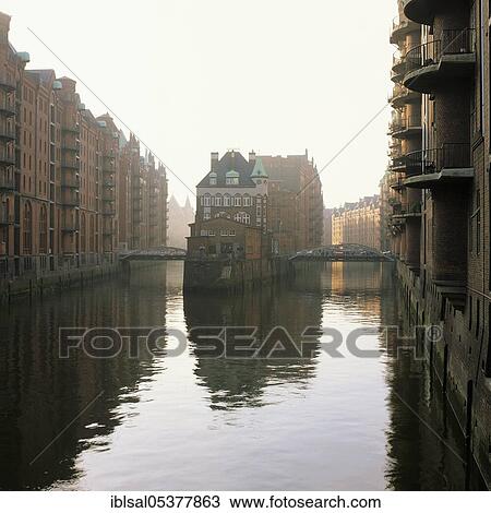 Speicherstadt of Hamburg in fog, Germany, Europe View Large Photo Image Stock Image - Speicherstadt of Hamburg in fog, Germany, Europe. Fotosearch