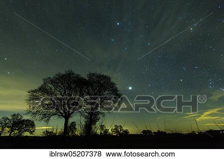 Starry sky, Lower Saxony, Germany, Europe View Large Photo Image Stock Photo - Starry sky, Lower Saxony, Germany, Europe. Fotosearch