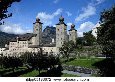 Stock Image - Stockalperpalast, Brig, Canton Valais, Switzerland, Europe. Fotosearch
