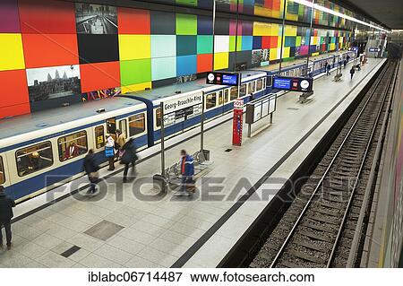Subway Station, Georg-Brauchle-Ring, Munich, Upper Bavaria, Bavaria, Germany, Europe View Large Photo Image Stock Photo - Subway Station, Georg-Brauchle-Ring, Munich, Upper Bavaria, Bavaria, Germany, Europe. Fotosearch