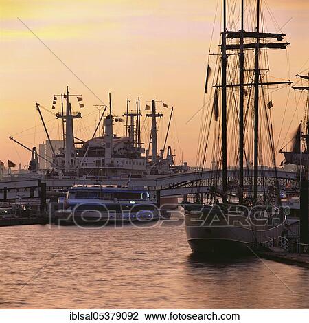 Sunset in the Port of Hamburg, Germany, Europe View Large Photo Image Stock Image - Sunset in the Port of Hamburg, Germany, Europe. Fotosearch