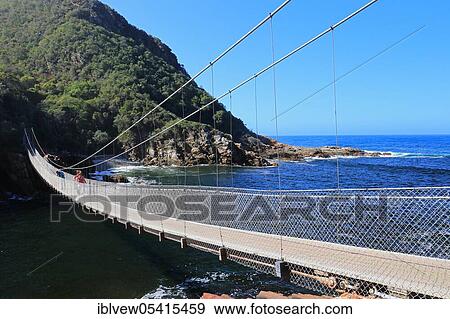 Suspension Bridge, Indian Ocean, Storms River Mouth, Tsitsikama National Park, Western Cape, South Africa, Africa View Large Photo Image Stock Photo - Suspension Bridge, Indian Ocean, Storms River Mouth, Tsitsikama National Park, Western Cape, South Africa, Africa. Fotosearch