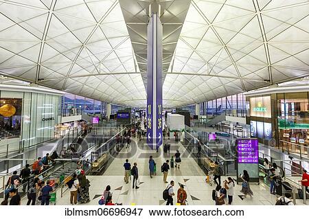 Terminal of Hong Kong Chek Lap Kok Airport (HKG), Hong Kong, China, Asia View Large Photo Image Stock Photo - Terminal of Hong Kong Chek Lap Kok Airport (HKG), Hong Kong, China, Asia. Fotosearch