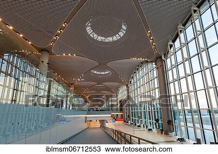 Terminal of the new airport in Istanbul, Turkey, Asia View Large Photo Image Stock Image - Terminal of the new airport in Istanbul, Turkey, Asia. Fotosearch
