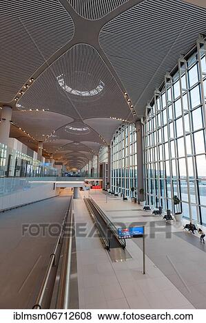 Terminal of the new airport in Istanbul, Turkey, Asia View Large Photo Image Stock Photo - Terminal of the new airport in Istanbul, Turkey, Asia. Fotosearch