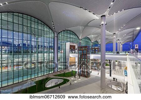 Terminal of the new airport in Istanbul, Turkey, Asia View Large Photo Image Stock Photo - Terminal of the new airport in Istanbul, Turkey, Asia. Fotosearch