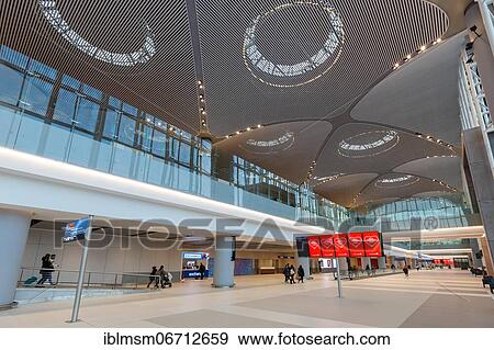 Terminal of the new airport in Istanbul, Turkey, Asia View Large Photo Image Stock Photo - Terminal of the new airport in Istanbul, Turkey, Asia. Fotosearch