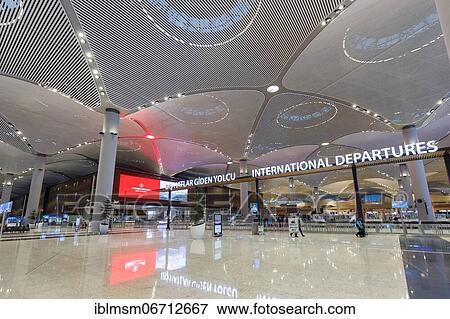 Terminal of the new airport in Istanbul, Turkey, Asia View Large Photo Image Stock Photo - Terminal of the new airport in Istanbul, Turkey, Asia. Fotosearch
