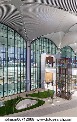 Terminal of the new airport in Istanbul, Turkey, Asia View Large Photo Image Stock Photo - Terminal of the new airport in Istanbul, Turkey, Asia. Fotosearch