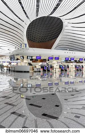 Terminal of the new Beijing Daxing New International Airport (PKX), Beijing, China, Asia View Large Photo Image Stock Photograph - Terminal of the new Beijing Daxing New International Airport (PKX), Beijing, China, Asia. Fotosearch