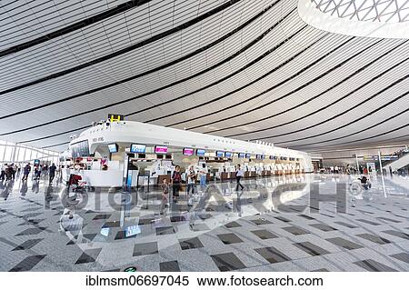 Terminal of the new Beijing Daxing New International Airport (PKX), Beijing, China, Asia View Large Photo Image Stock Photography - Terminal of the new Beijing Daxing New International Airport (PKX), Beijing, China, Asia. Fotosearch