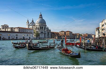 Stock Photo - The Basilica of Santa Maria della Salute on the Grand Canal in Venice, Venice, Italy, Europe. Fotosearch
