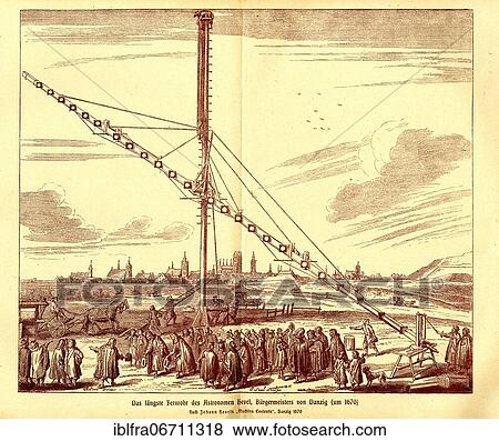 Stock Photo - The Great Astronomical Telescope by Johannes Hevelius (1611-1687) Illustration of Machina Coelestis by Johannes Hevelius, Danzig, 1670. Fotosearch