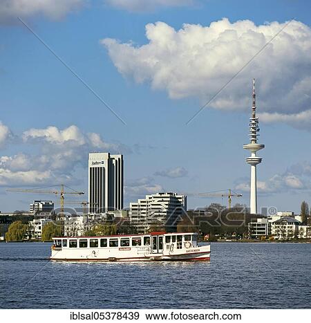 Tourboat on Lake Alster, Hamburg, Germany, Europe View Large Photo Image Stock Photo - Tourboat on Lake Alster, Hamburg, Germany, Europe. Fotosearch