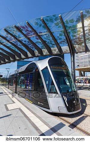Tram Luxtram tramway tramway local transport stop Luxexpo, Luxembourg, Europe View Large Photo Image Stock Photograph - Tram Luxtram tramway tramway local transport stop Luxexpo, Luxembourg, Europe. Fotosearch