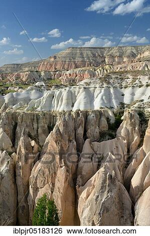 Stock Photograph - Tuff landscape, Erosion valley, Rose Valley, Cappadocia, Anatolia, Central Anatolia, Turkey, Asia. Fotosearch