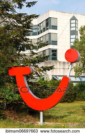 Stock Image - TUI Logo Sign Symbol Headquarters Headquarters Hanover, Hanover, Germany, Europe. Fotosearch