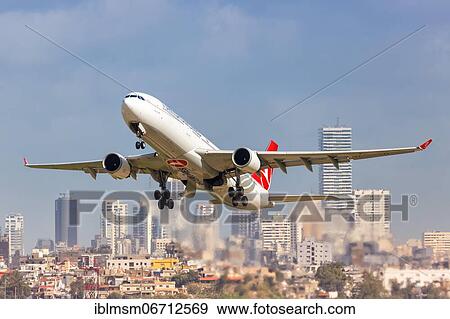 Turkish Airlines Airbus A330-300 with registration TC-JOK takes off from Beirut Airport, Lebanon, Asia View Large Photo Image Stock Photo - Turkish Airlines Airbus A330-300 with registration TC-JOK takes off from Beirut Airport, Lebanon, Asia. Fotosearch