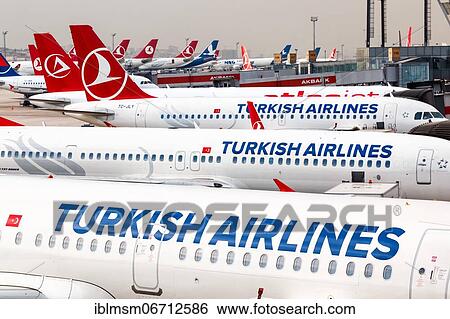 Turkish Airlines aircraft at Istanbul airport, Turkey, Asia View Large Photo Image Stock Photograph - Turkish Airlines aircraft at Istanbul airport, Turkey, Asia. Fotosearch