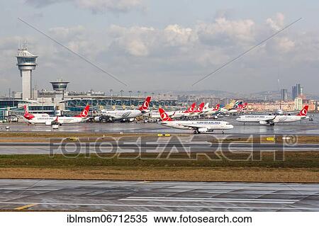 Turkish Airlines aircraft at Istanbul airport, Turkey, Asia View Large Photo Image Stock Photography - Turkish Airlines aircraft at Istanbul airport, Turkey, Asia. Fotosearch